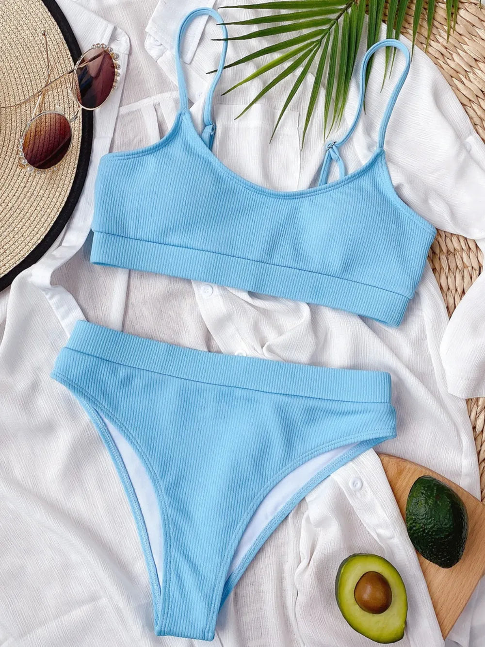 Scoop Neck Spaghetti Strap Two-Piece Swim Set 