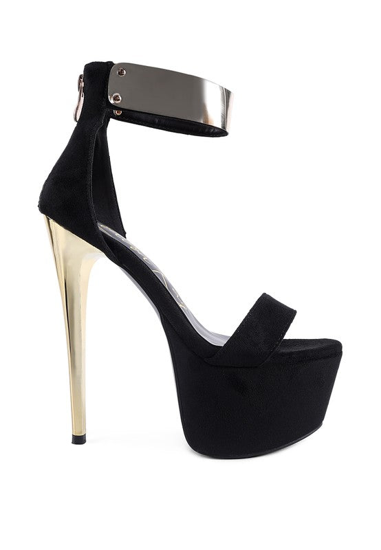 COSMO GIRL METAL BAND HIGH HEELED SANDALS Rag Company