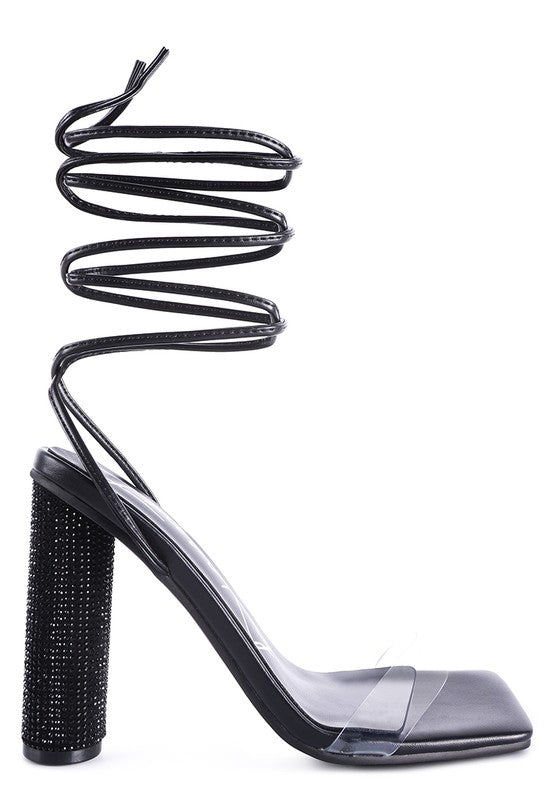 SCANSTA LACE UP DIAMANTE HIGH HEEL SANDAL Rag Company
