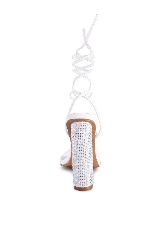 SCANSTA LACE UP DIAMANTE HIGH HEEL SANDAL Rag Company