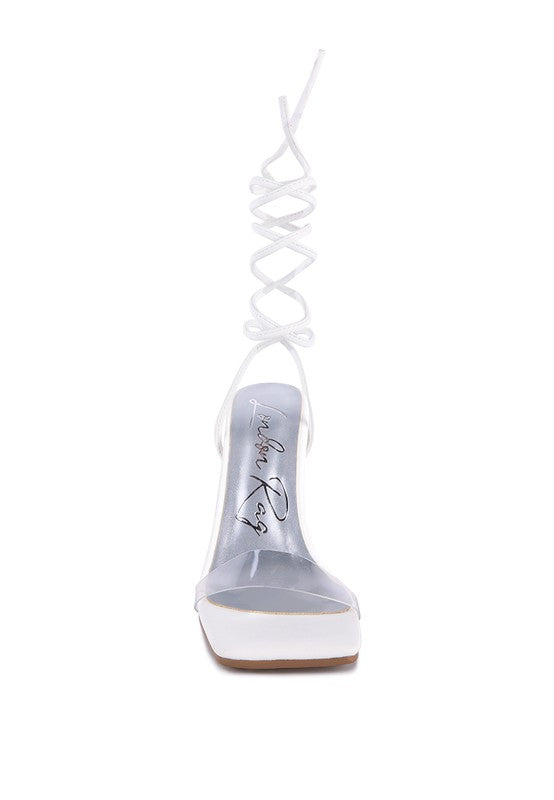 SCANSTA LACE UP DIAMANTE HIGH HEEL SANDAL Rag Company