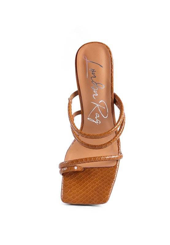 DANDELION HIGH BLOCK HEELED CROC SANDALS Rag Company