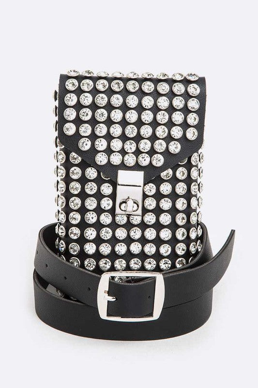 Crystal Studs Cellphone Convertible Bag Artini Accessories