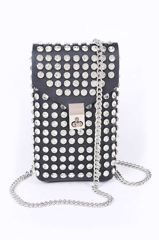 Crystal Studs Cellphone Convertible Bag Artini Accessories