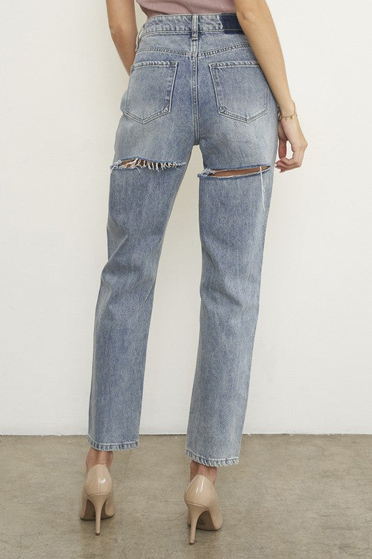 High Waist Straight Jeans Denim Lab USA