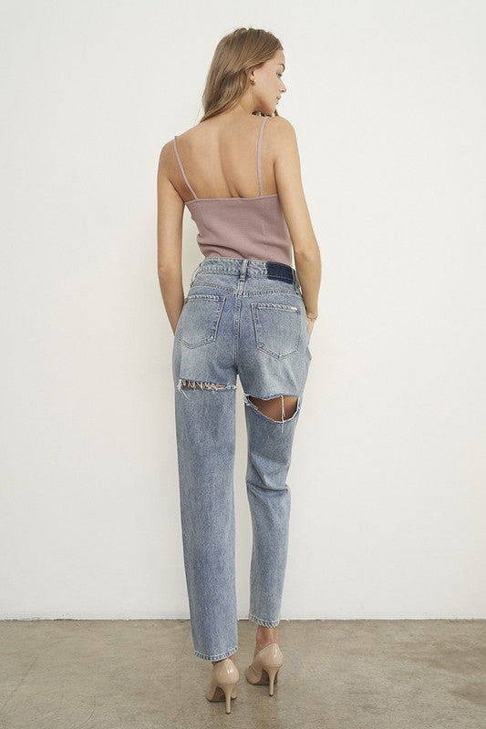 High Waist Straight Jeans Denim Lab USA