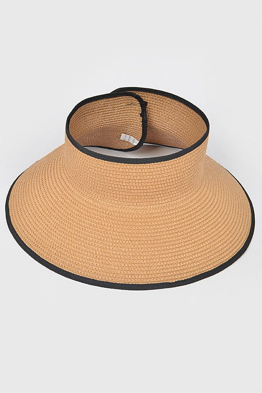 Roll Up Straw Visor Sun Hat Artini Accessories