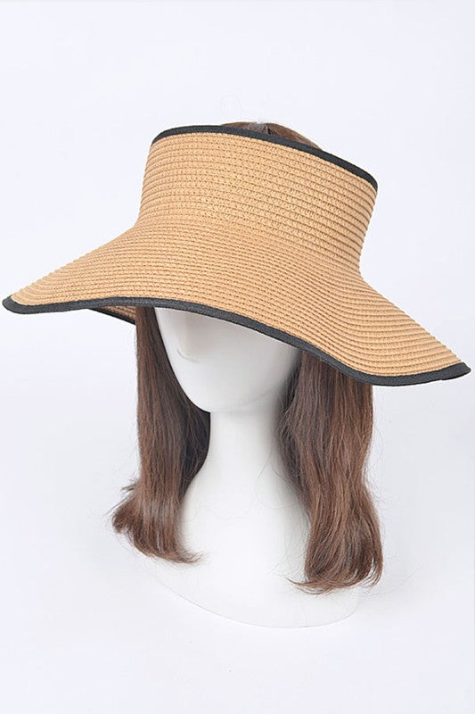 Roll Up Straw Visor Sun Hat Artini Accessories