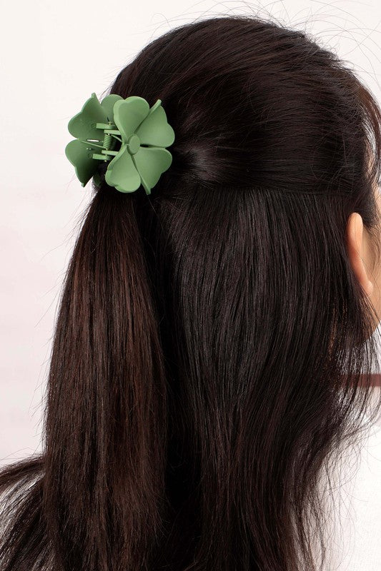 Matte Color Coated Flower Hair Claw Clip LA3accessories