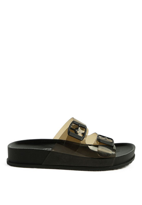 MINATA PLATFORM BUCKLED SLIDE SANDALS Rag Company