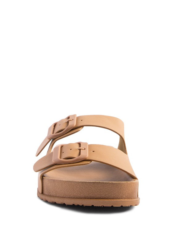 MINATA PLATFORM BUCKLED SLIDE SANDALS Rag Company