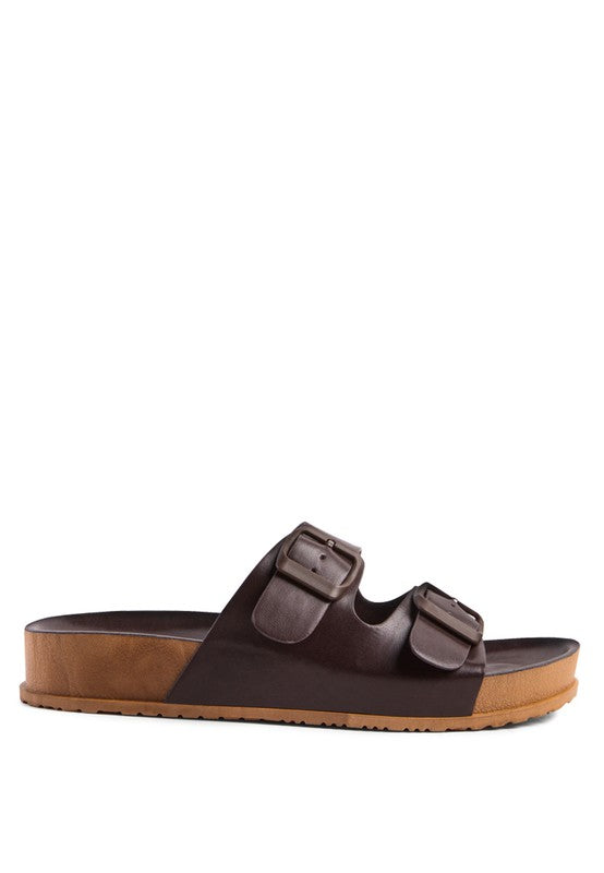 MINATA PLATFORM BUCKLED SLIDE SANDALS Rag Company