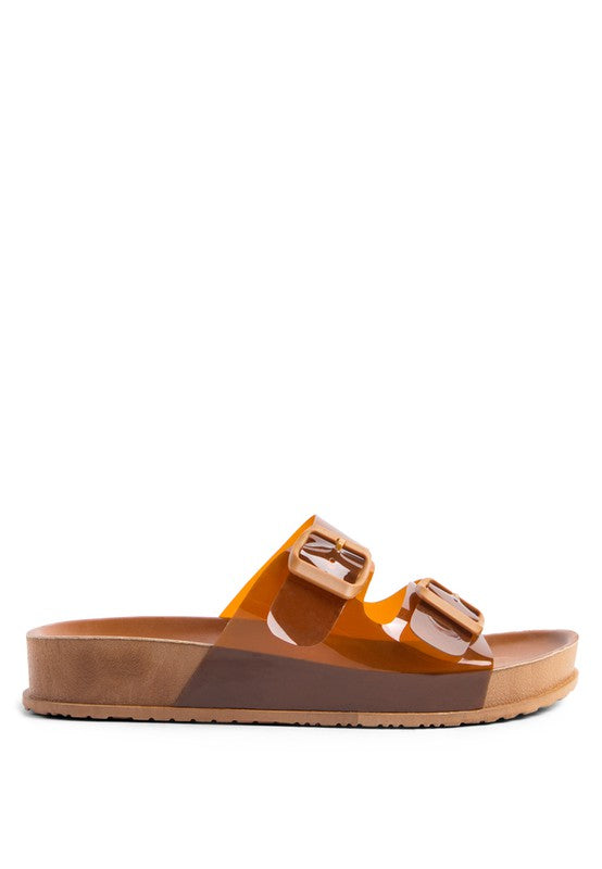 MINATA PLATFORM BUCKLED SLIDE SANDALS Rag Company
