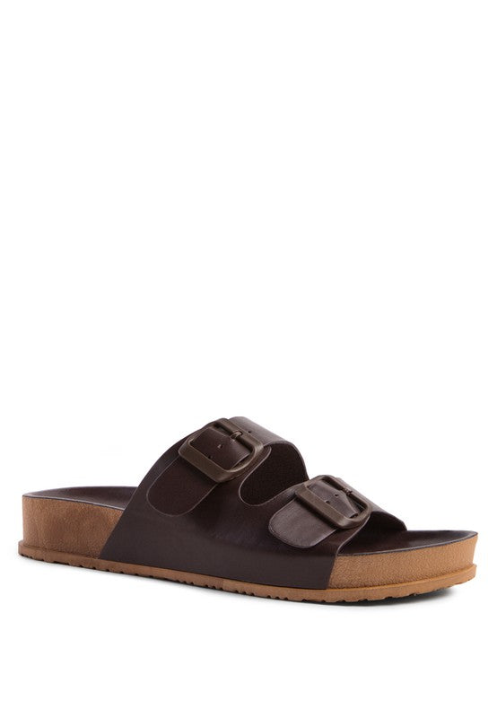 MINATA PLATFORM BUCKLED SLIDE SANDALS Rag Company