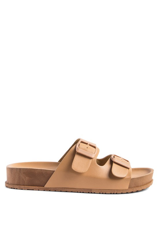 MINATA PLATFORM BUCKLED SLIDE SANDALS Rag Company
