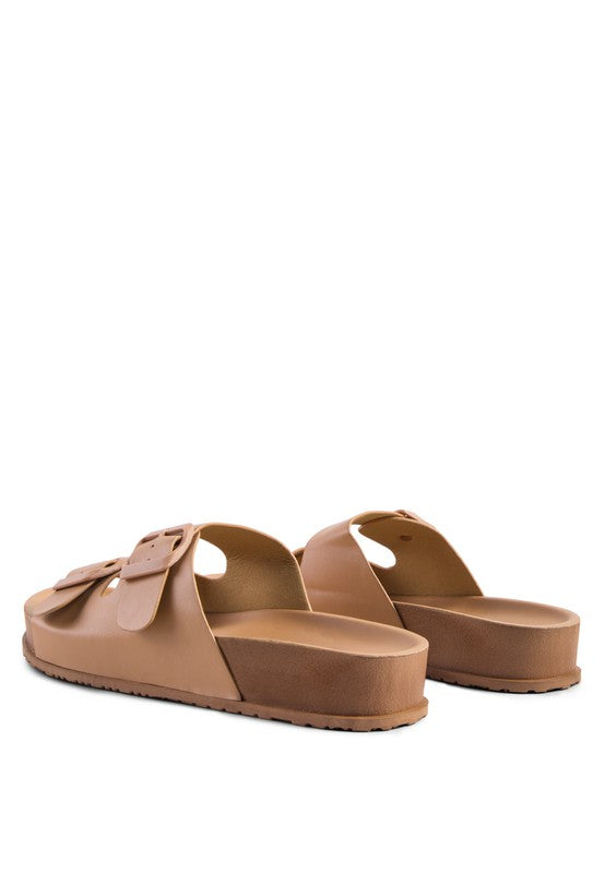 MINATA PLATFORM BUCKLED SLIDE SANDALS Rag Company