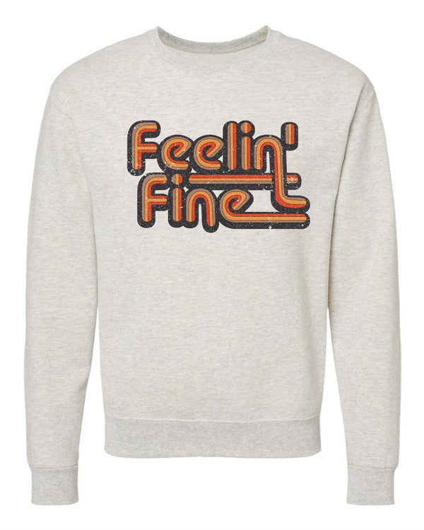 Feelin' Fine Groovy CrewNeck Sweatshirt Ocean and 7th