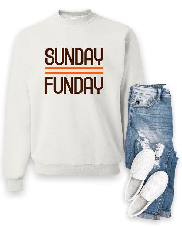 Brown and Orange Sunday Funday Crewneck Sweatshirt Ocean and 7th