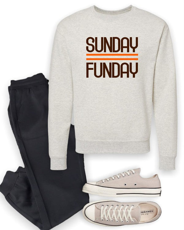Brown and Orange Sunday Funday Crewneck Sweatshirt Ocean and 7th