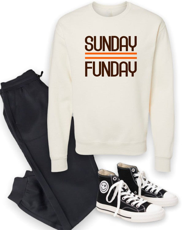 Brown and Orange Sunday Funday Crewneck Sweatshirt Ocean and 7th