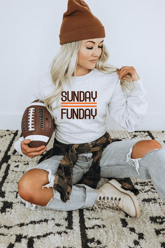 Brown and Orange Sunday Funday Crewneck Sweatshirt Ocean and 7th