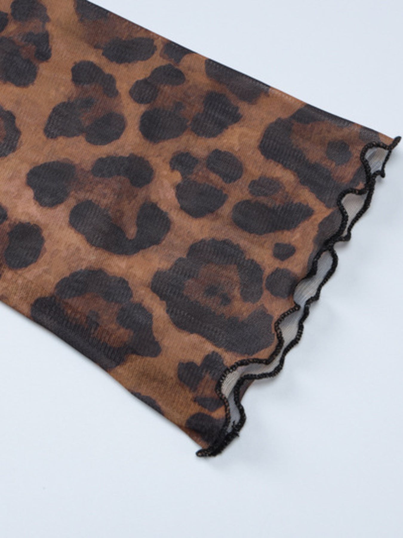 Leopard Print Tie Front Blouse 