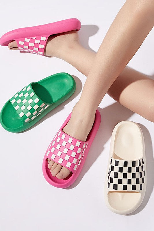 Checkered slides Miss Sparkling