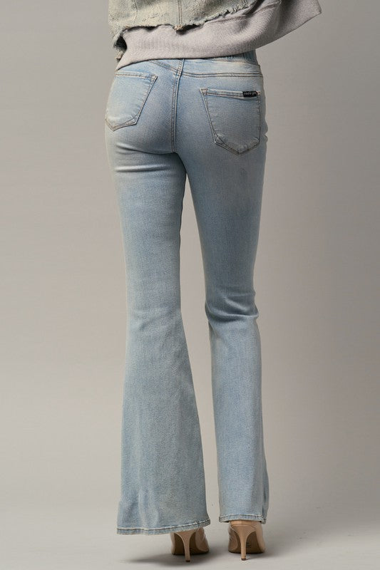 Elastic Banded Wide Flare Jeans Denim Lab USA