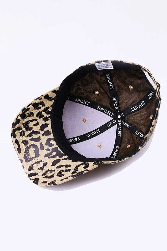 Leopard Printed Faux Suede Soft Cap Artini Accessories