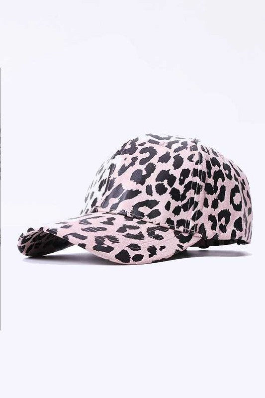 Leopard Printed Faux Suede Soft Cap Artini Accessories