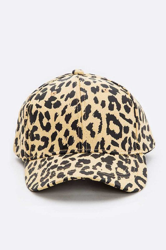 Leopard Printed Faux Suede Soft Cap Artini Accessories