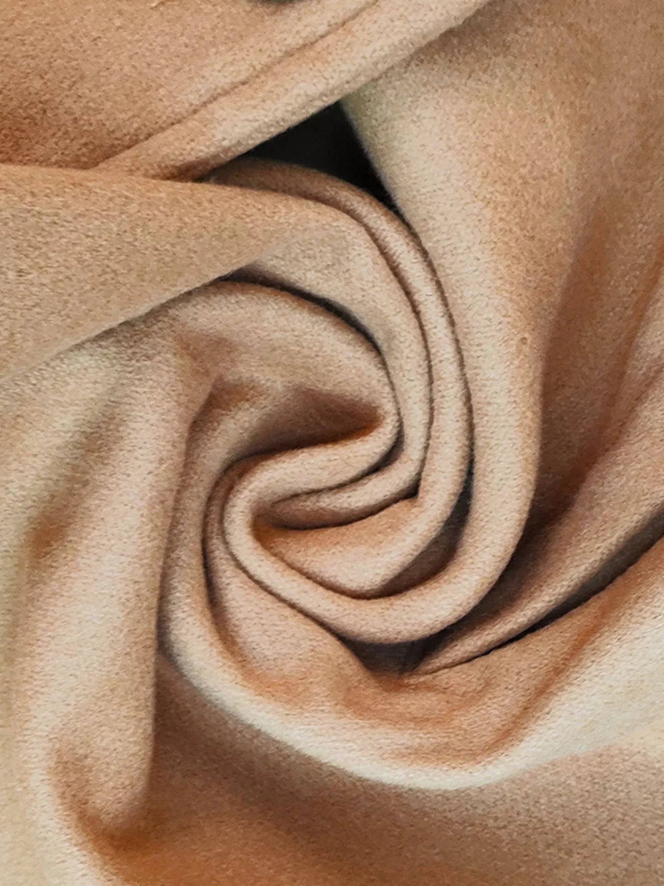 Double-Breasted Wool Blend Coat 