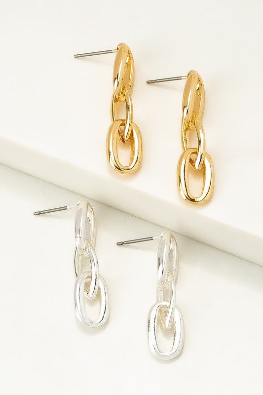 link chain drop earrings LA3accessories