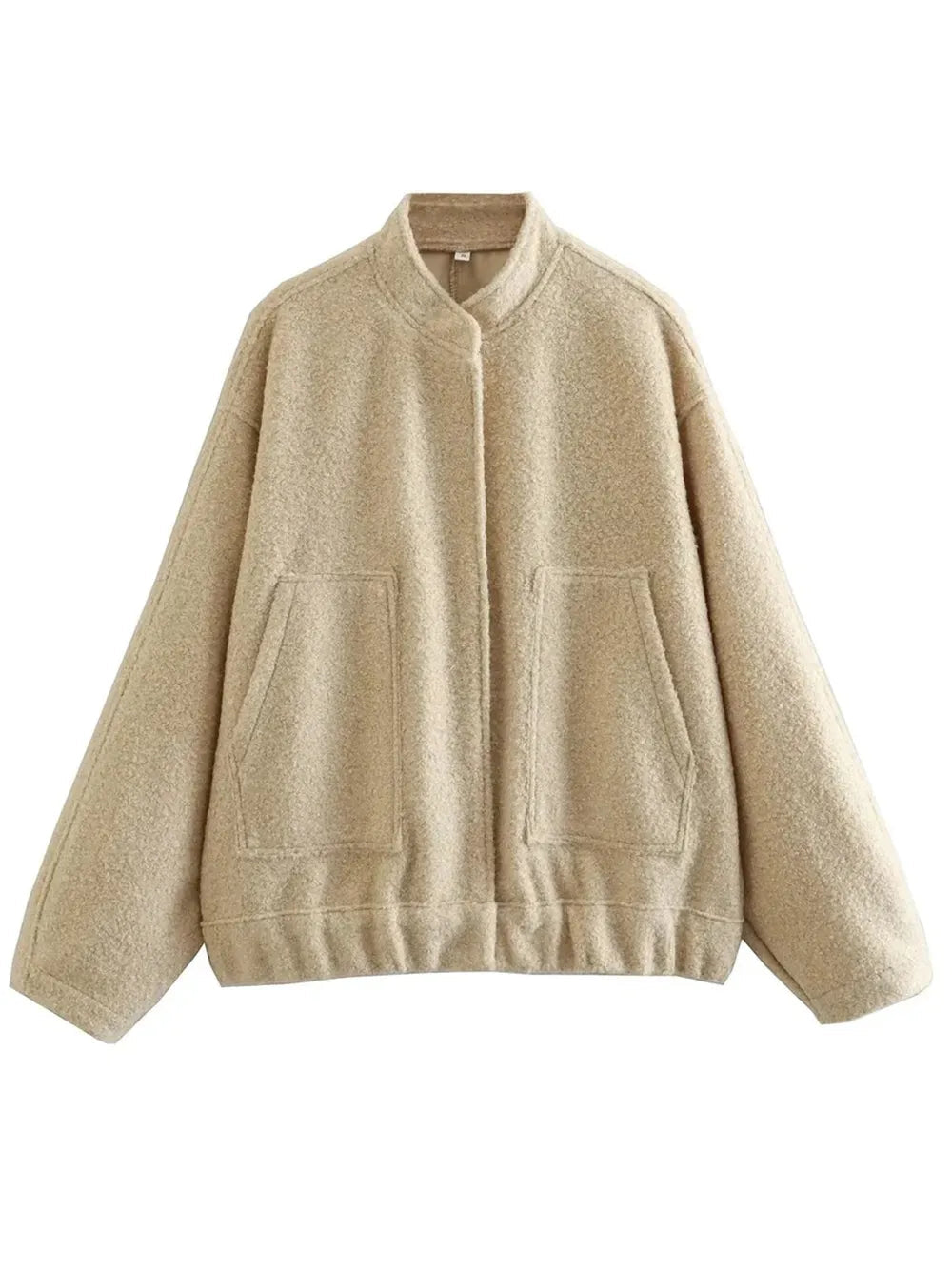 Full Size Snap Down Drop Shoulder Jacket 