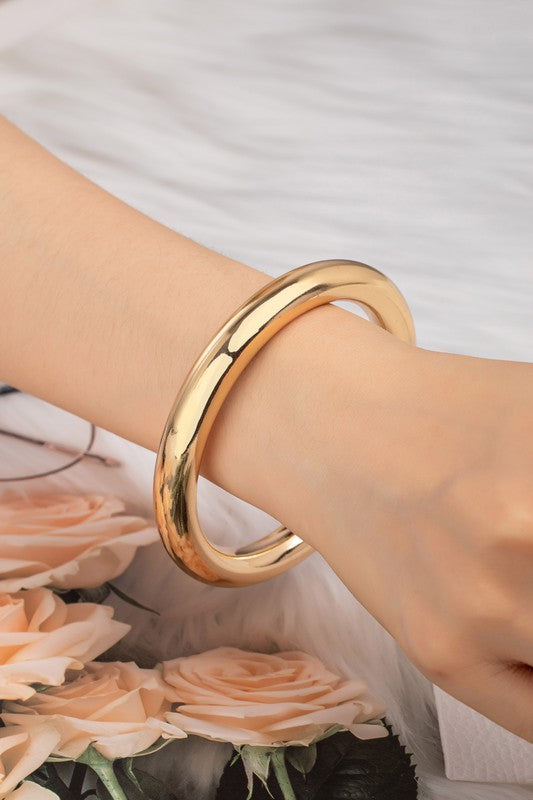 chunky stainless steel hollow tube bangle LA3accessories