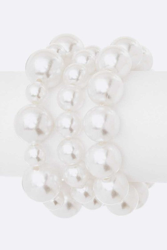 Mix Pearl Stretch Bracelet Set LA Jewelry Plaza