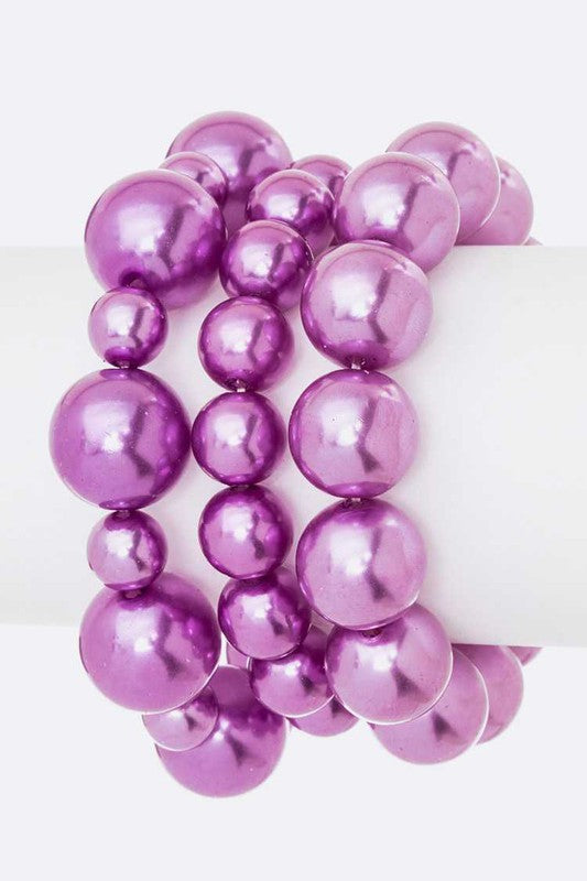 Mix Pearl Stretch Bracelet Set LA Jewelry Plaza