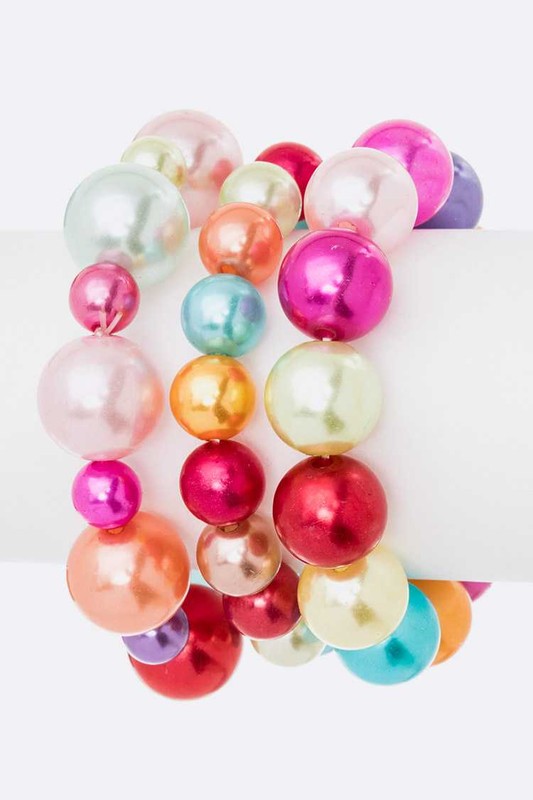 Mix Pearl Stretch Bracelet Set LA Jewelry Plaza