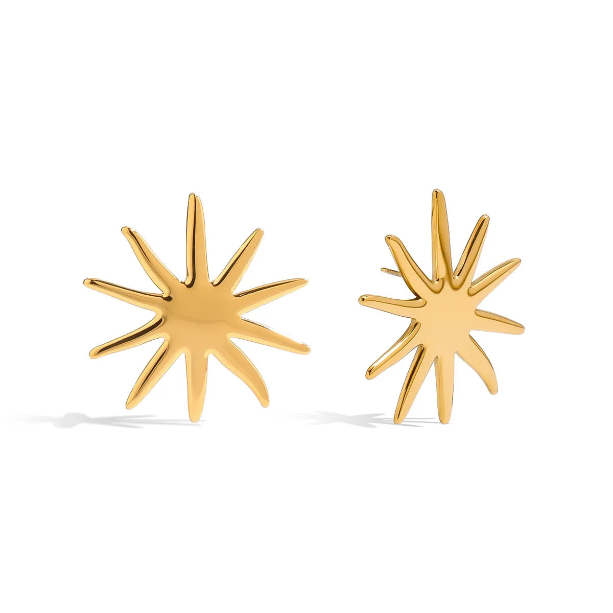 18K Gold-Plated Starburst Stud Earrings 