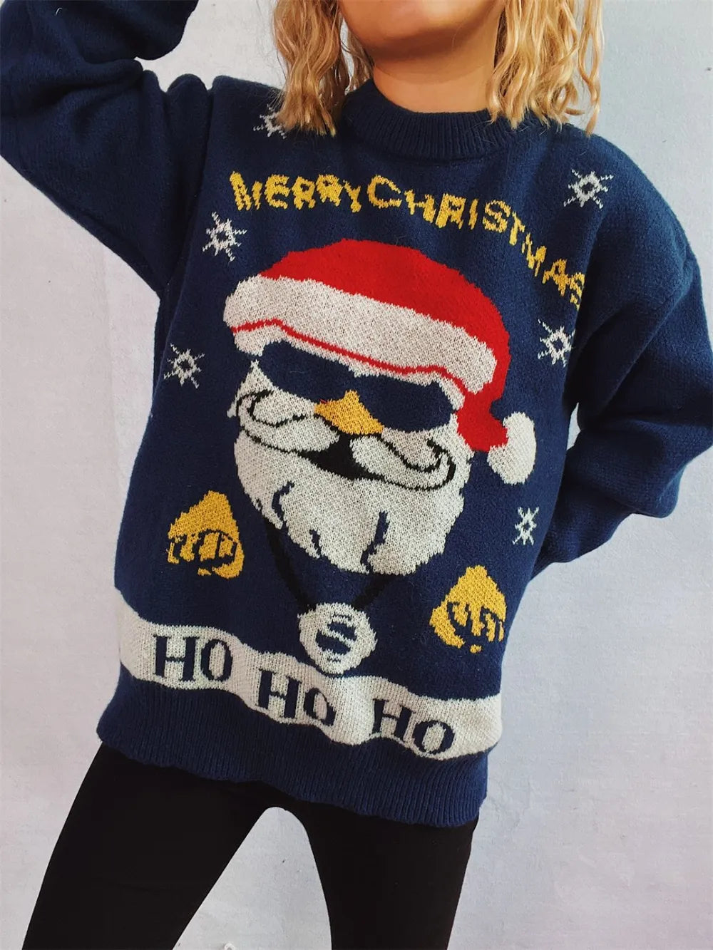 Santa Round Neck Long Sleeve Sweater 
