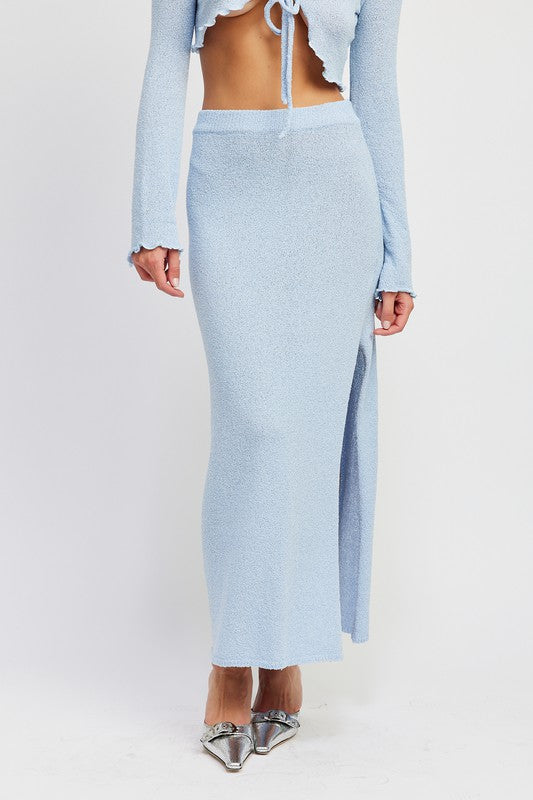 HIGH WAIST MAXI SKIRT WITH SLIT Luckygirlsclothingcompany.com