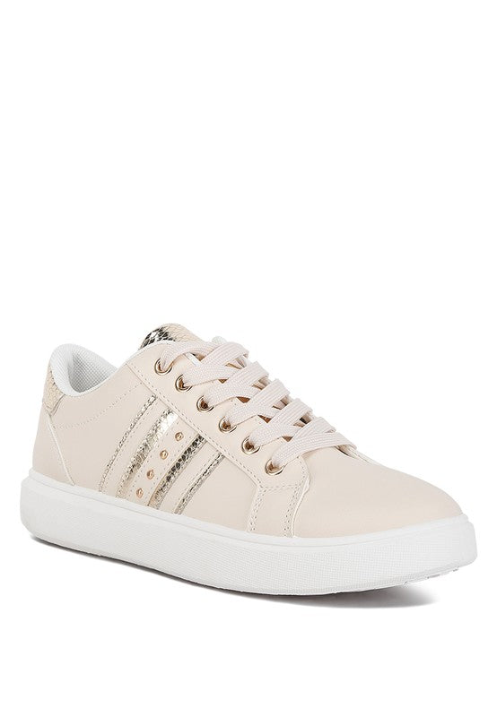 Claude Faux Leather Back Panel Detail Sneakers Rag Company