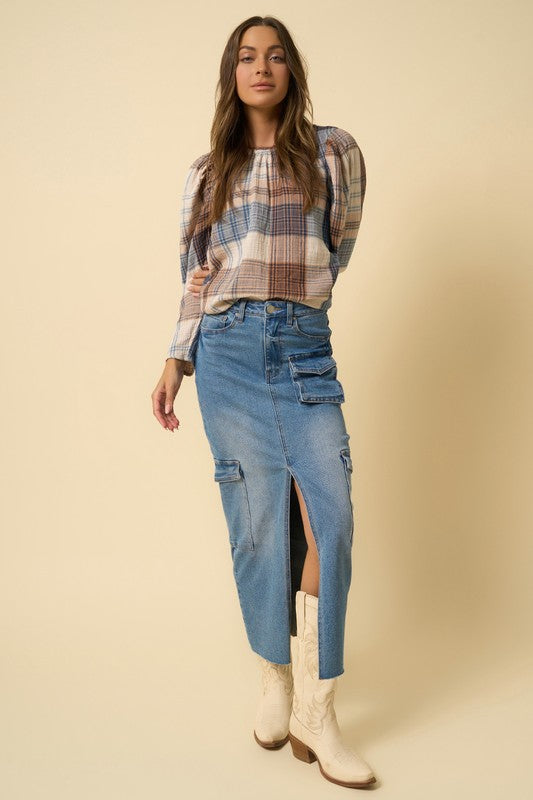 SUPER MAXI CARGO SKIRT Denim Lab USA