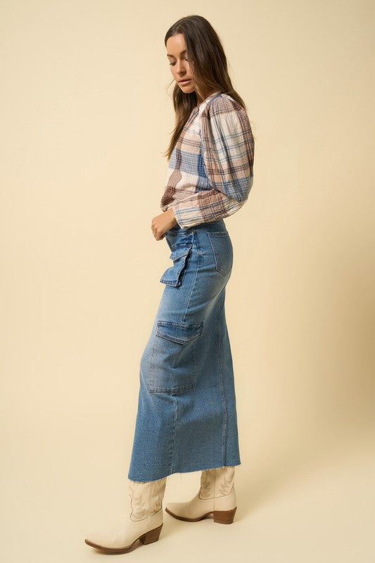SUPER MAXI CARGO SKIRT Denim Lab USA