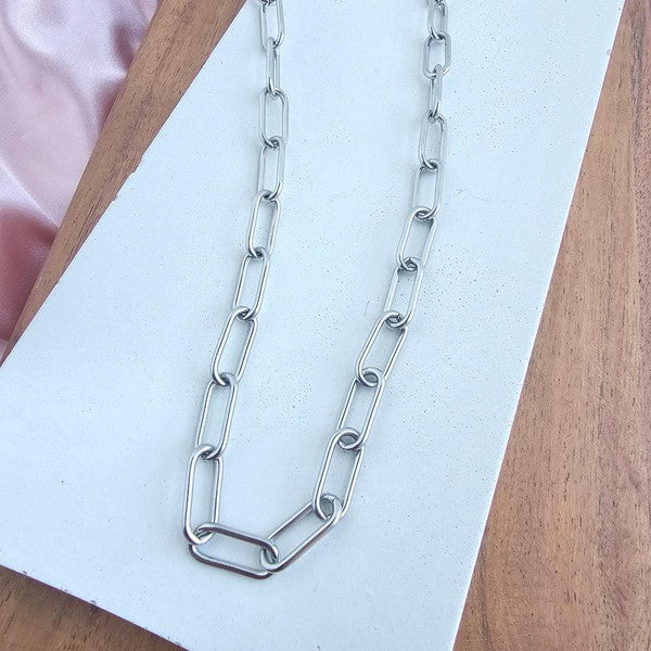 Luxe Silver Chunky Paper Clip Chain - 18in Spiffy & Splendid