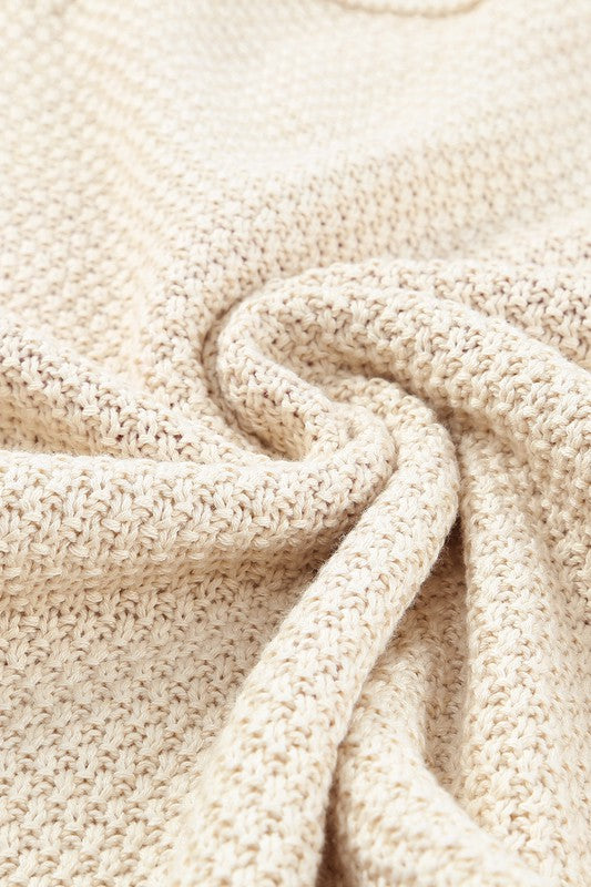 Cotton Khaki Beige cream Casual Heart Knit Sweater EG fashion