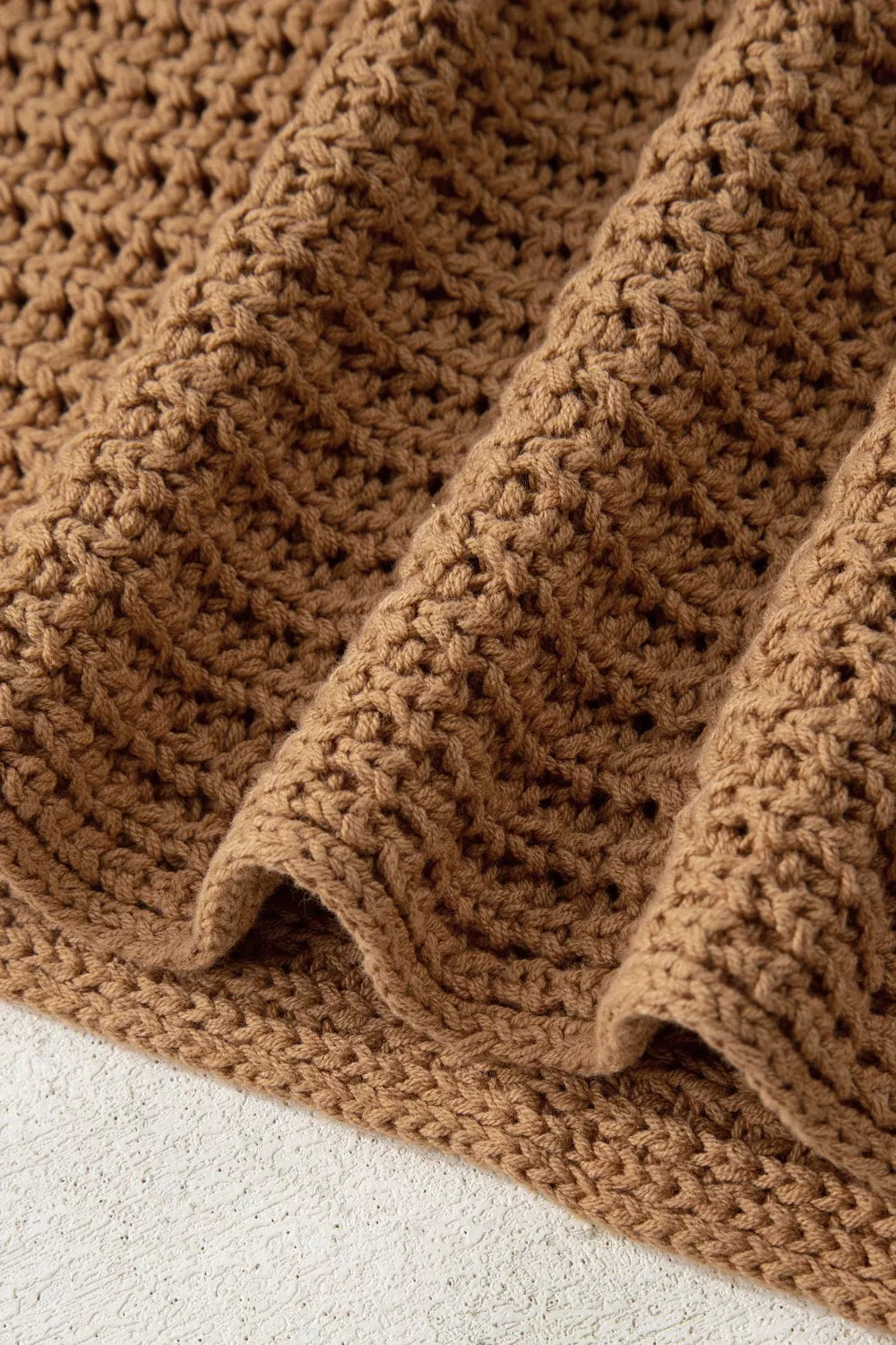 Hollowed Detail Wide Sleeve Loose Pullover Sweater Trendsi