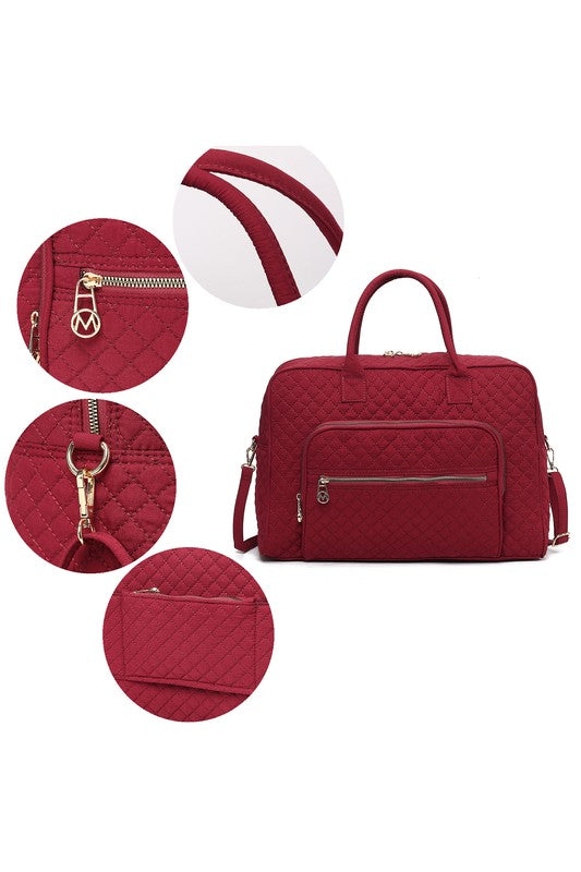 MKF Collection Jayla Solid Quilted Duffle Bag MKF Collection by Mia K