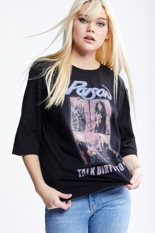 Poison Talk Dirty Oversized Vintage Graphic Tee Recy