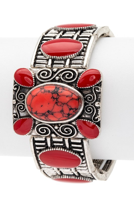 Oversize Square Western Stretch Bracelet LA Jewelry Plaza